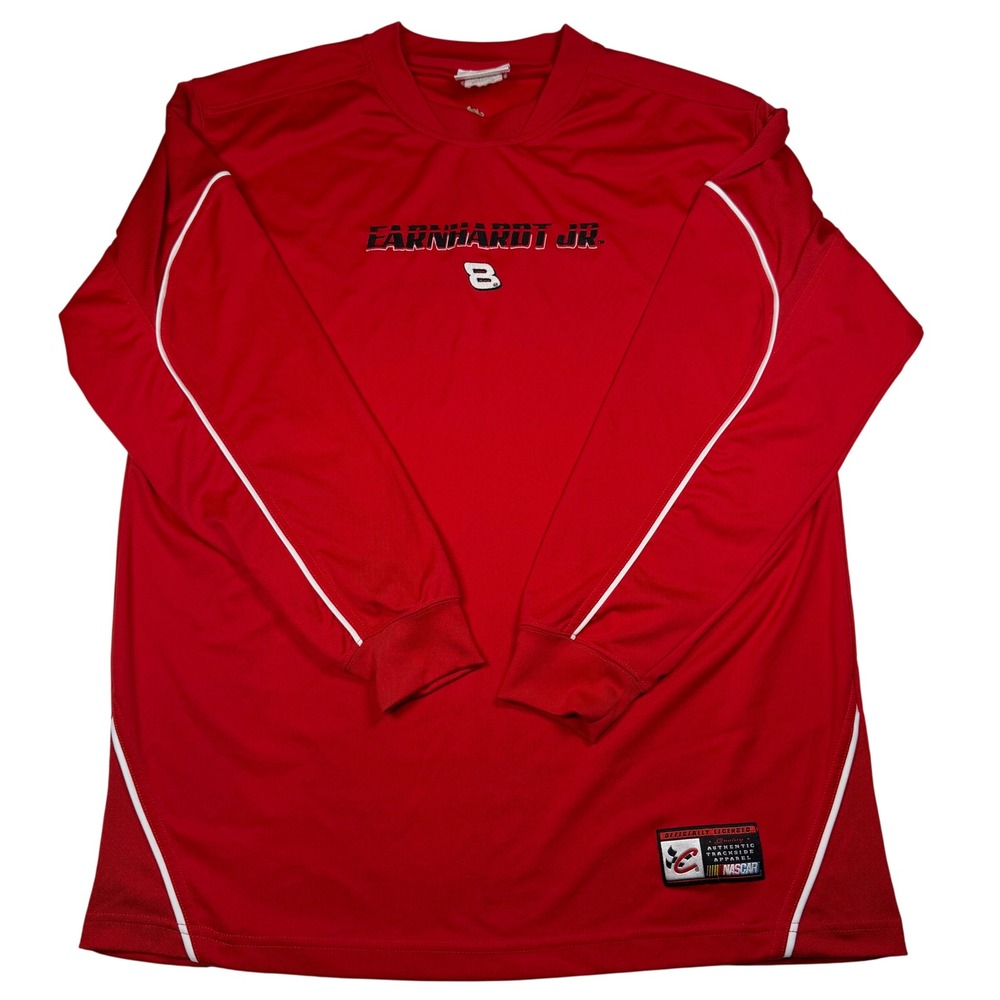 Vtg Dale Earnhardt Jr 8 Shirt Mens Large L Budweiser Chase Authentics NASCAR Red